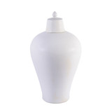 Matte Glaze White Lidded Plum Vase