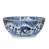Blue And White Double Sided Fish Bowl