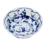 Blue & White Bowl W/ People Scene
