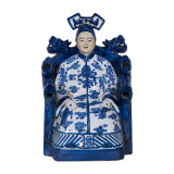 Blue And White Emperor / Empress On Throne