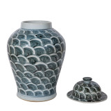 Rusty Blue Fish Scale Temple Jar Large - Small