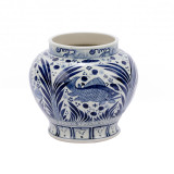 Blue & White Open Top Fish Jar