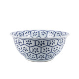 Blue & White Porcelain Bowl Turtle Shell Motif