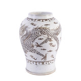 Brown Porcelain Hong Wu Flaring Rim Jar Dragon Motif