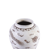 Brown Porcelain Hong Wu Flaring Rim Jar Dragon Motif