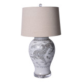 Hong Wu Dragon Jar Table Lamp - Brown Shade