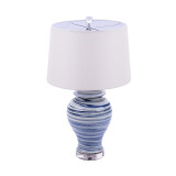 Blue and White Marbleized Porcelain Table Lamp