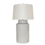 Vintage White Round Tea Porcelain Jar Lamp NO Base - 2 Sizes