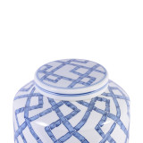 Blue and White Bamboo Joints Round Porcelain Tea Jar