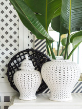 White Lattice Porcelain Ginger Jar  - 3 Sizes