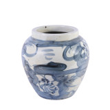 Blue And White Porcelain Twisted Flower Wide Open Top Jar