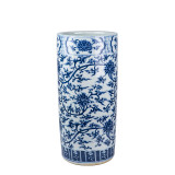 Blue & White Twisted Lotus Umbrella Stand Porcelain Vase