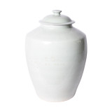 Lidded Barn Porcelain Jar Mint Celadon Green