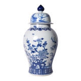 Blue And White Porcelain Four Season Plants Large Temple Jar