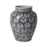 Blue And White Longevity Open Top Vase