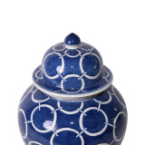 Indigo Blue Circle Temple Jar