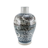 Blue And White Baluster Vase Sea Flower Motif