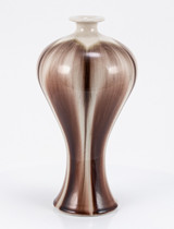 Coffee Reaction Glazed Plum Vase