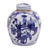 Blue And White Mini Jar Medallion Symbol