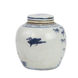Blue And White Mini Jar Pine Tree