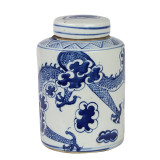 Blue And White Mini Tea Jar Dragon