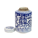 Blue And White Mini Tea Jar Double Happiness