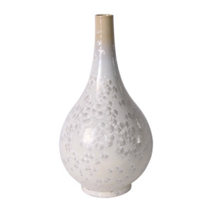 White Crystal Shell Long Neck Vase