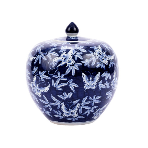 Blue & White Butterfly Melon Jar