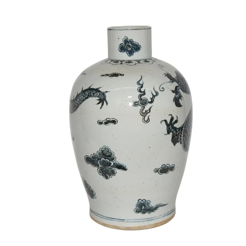 Indigo Baluster Dynasty Porcelain Vase Dragon