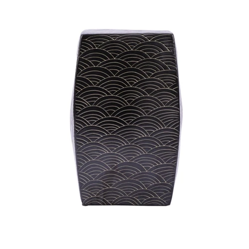 Seawave Square Porcelain Garden Stool Black