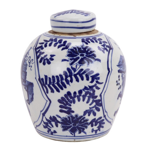 Blue And White Mini Jar Medallion Symbol