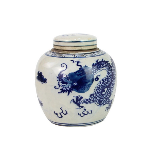 Blue And White Mini Jar Dragon