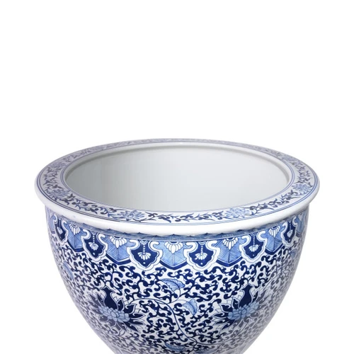 Blue And White Porcelain Planter Sunflower Leave - 2 Sizes