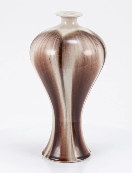 Coffee Reaction Glazed Plum Vase