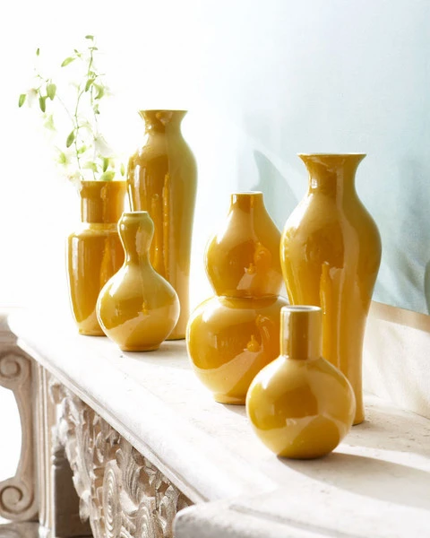 Set of 6 Assorted Vases - Yellow