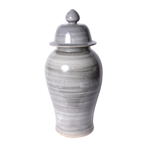Iron Gray Porcelain Temple Jar - 3 Sizes