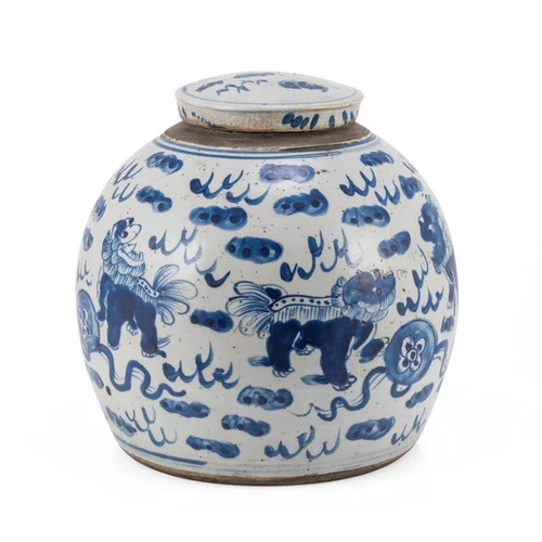 Vintage Ming Jar Lion Motif  - 2 Sizes