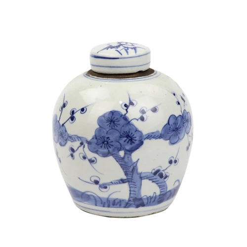 Blue And White Tiny Lid Mini Jar Plum & Pine