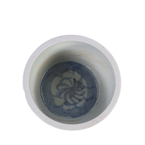 Blue And White Porcelain Basin Planter Twisted Flower Motif