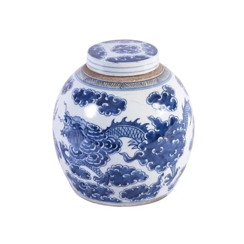 Blue & White Dragon Cloud Ancestor Jar