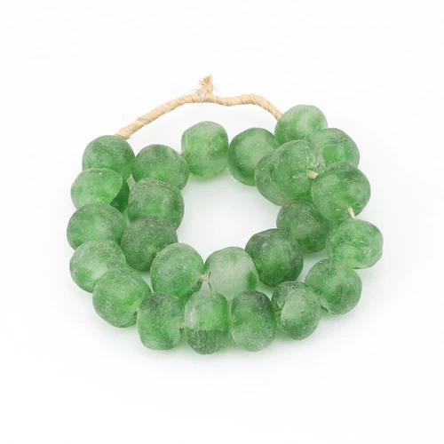 Vintage Sea Glass Beads Frosty Green - 2 Sizes