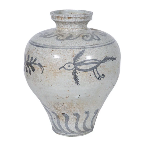 Vintage White Flying Bird Plum Vase Flip Lip