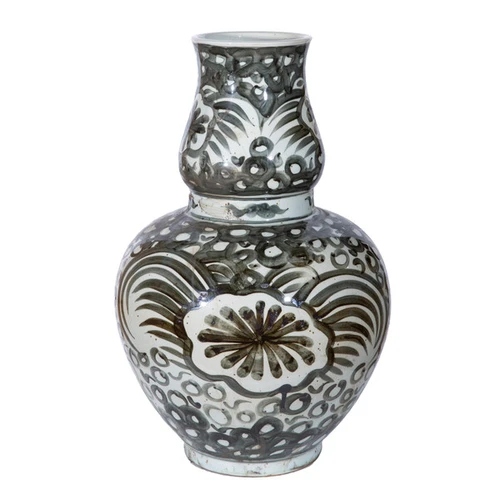 Black Sea Flower Gourd  Vase