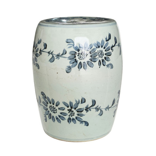 Barclay Butera Couture Blue & White.. Porcelain Garden Stool Odesa Sunflower