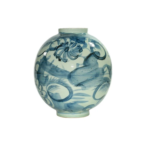 Barclay Butera Couture Misty Blue Porcelain Cherry Pot Silla Flower