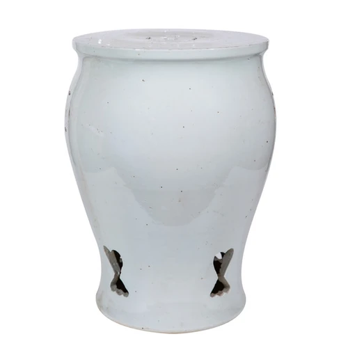 Rustic White Drum Garden Stool - 2 Sizes