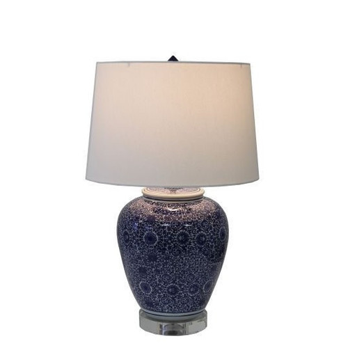 Blue and White Cluster Flower Table Lamp