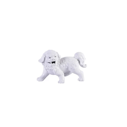 Porcelain Walking Foo Dog Pair White -  L