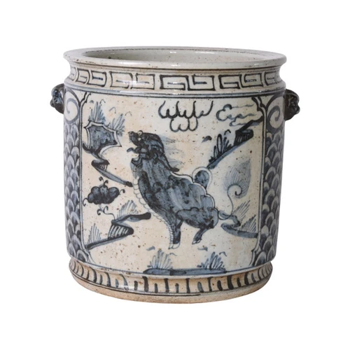 Blue And White Kylin Orchid Pot