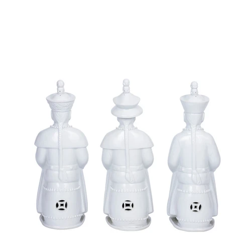 White Porcelain Sitting Qing Emperors of 3 Generations - Set